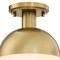 Designers Fountain Linden 8 in. 1-Light Brushed Gold Mid-Century Modern Semi Flush Mount with Etched Opal Glass Shade D321M-SF-BG - alternate 7